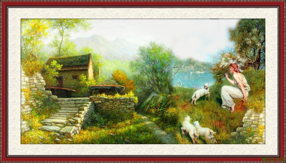 Tranh sơn dầu làng quê MLQ-512